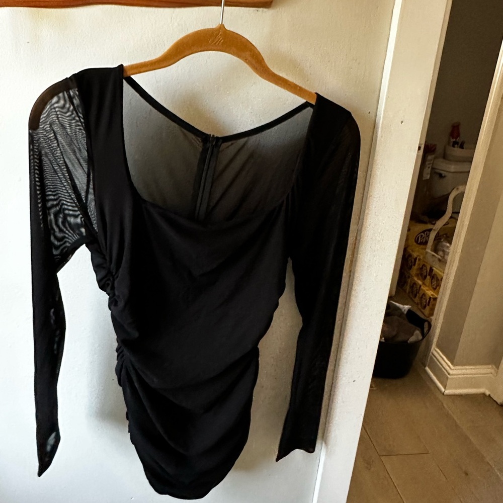 Black Mesh BodyCon Dress